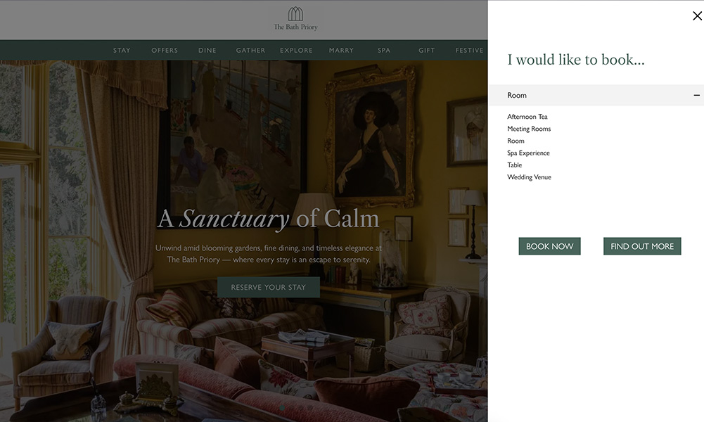Individual hotel website experience
