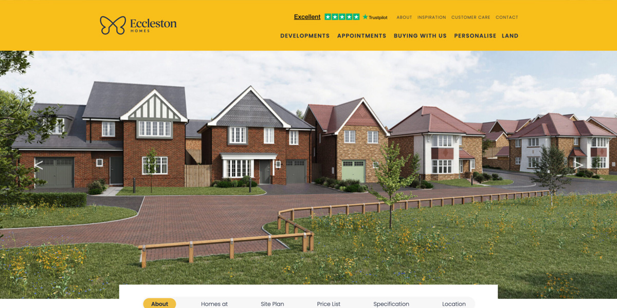 Eccleston Homes desktop view