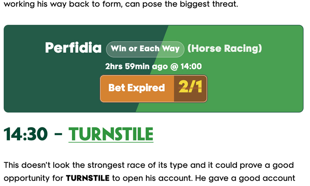 Interactive Cheltenham landing page