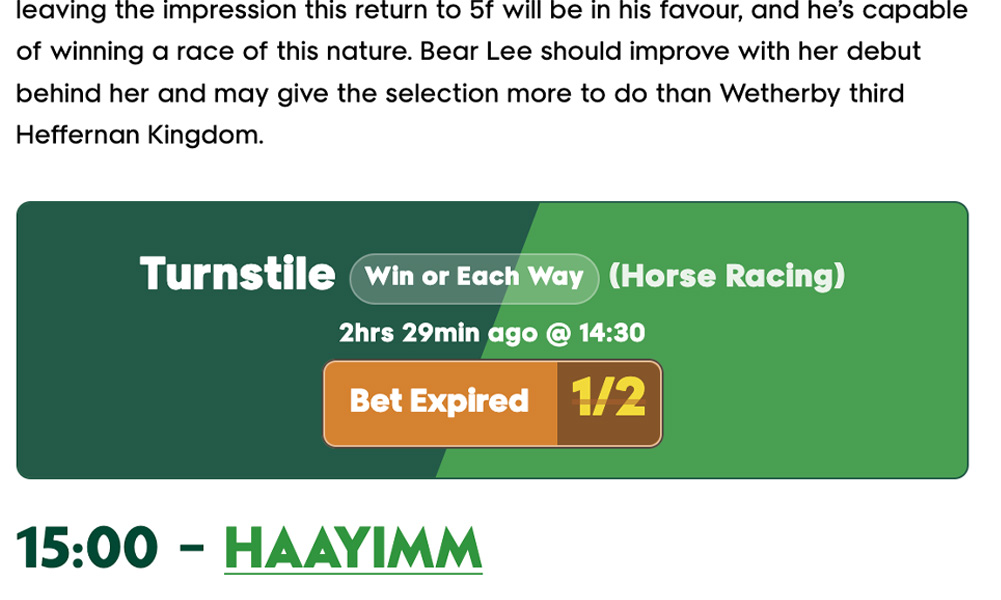 Live betting odds integration