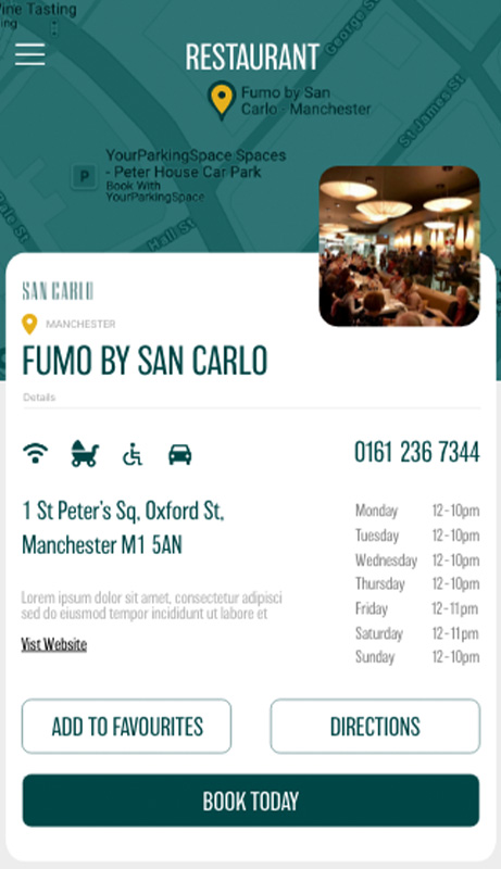 San Carlo app view