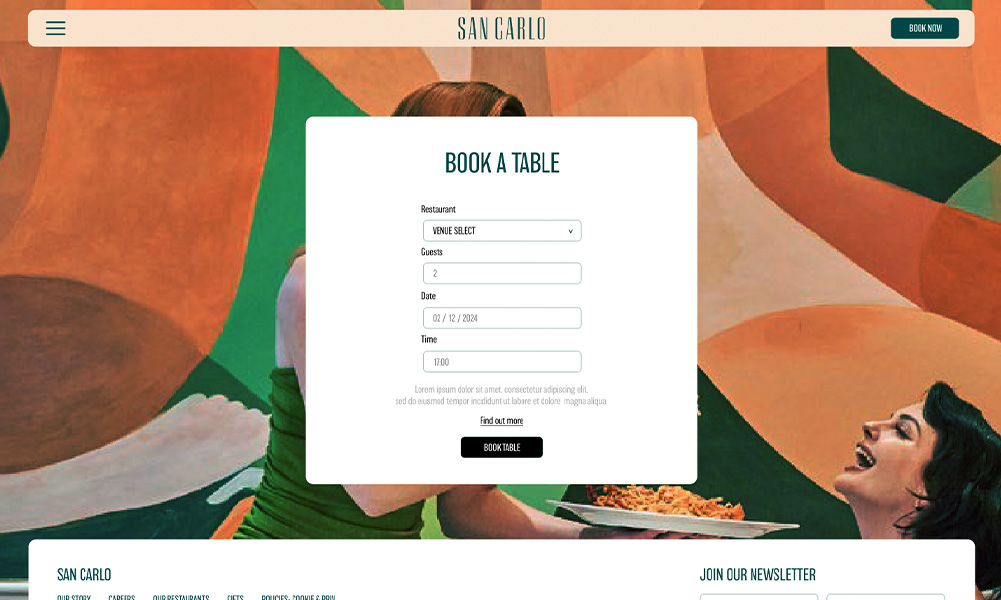 SevenRooms Booking Integration