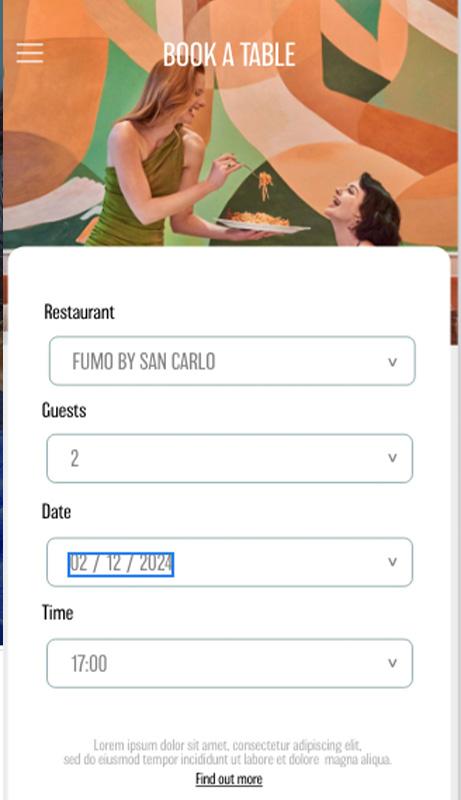 San Carlo mobile view