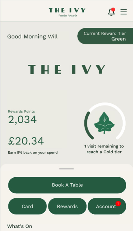 The Ivy app view